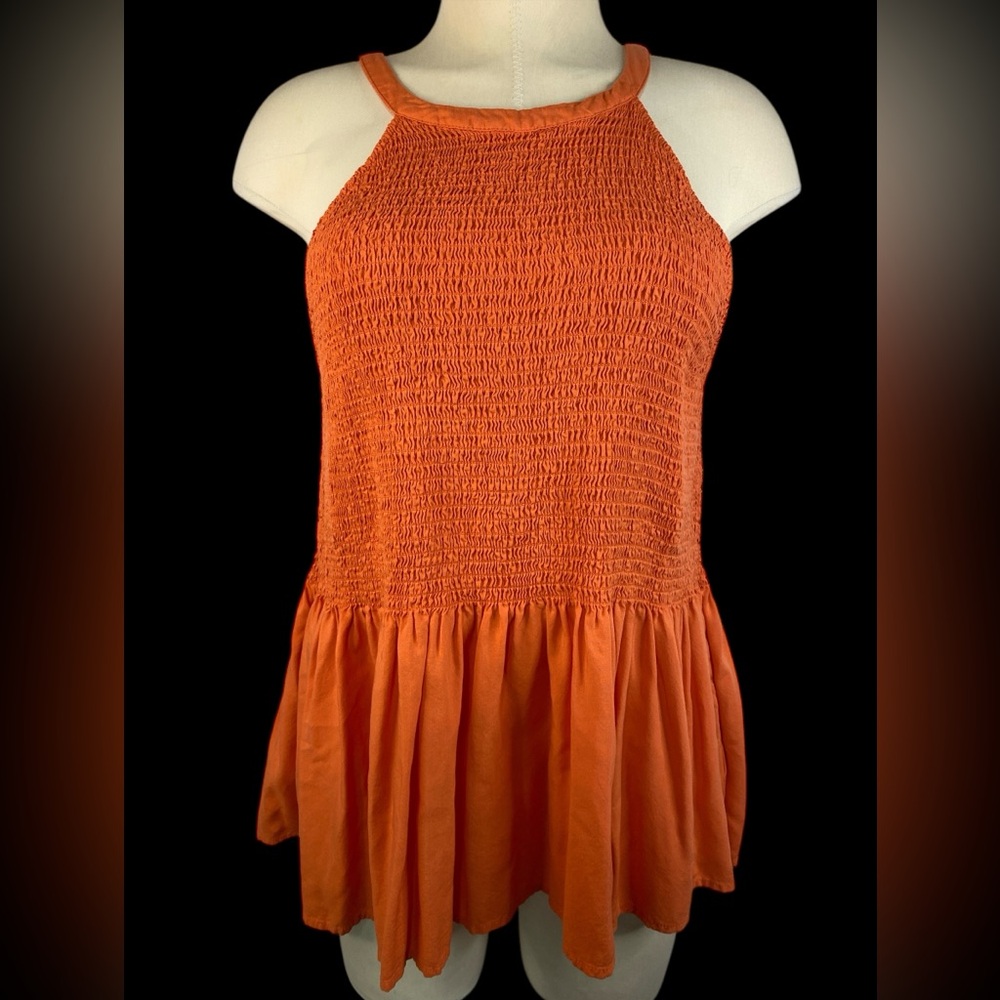 Torrid Orange Smocked Halter Top Women’s Size 2